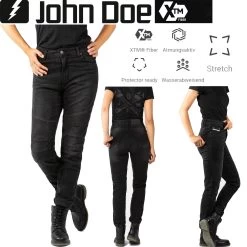 John Doe Motorradjeans BETTY BIKER Für Damen Mit Stretch Aramid Und Coolmax CE