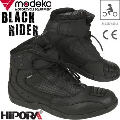 Modeka Motorradschuhe Black Rider CE Sport Stiefel Leder Mit Knöchel- Und Schaltverstärkungen