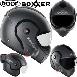 Roof Überklapphelm BOXXER RO9 Fiberglas Modularhelm Mit Doppel-Zertifizierung Als Jet Und Integral -Motorradbekleidungsgeschäft boxxer graphit haupt 1