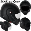 Roof Überklapphelm BOXXER RO9 Fiberglas Modularhelm Mit Doppel-Zertifizierung Als Jet Und Integral -Motorradbekleidungsgeschäft boxxer schwarz matt haupt 1