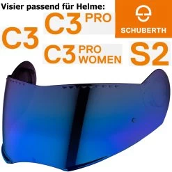 Schuberth Visier Für Helme C3 / C3 Pro / S2 -Motorradbekleidungsgeschäft c3 visier blau haupt