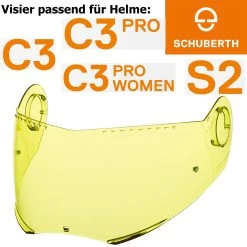 Schuberth Visier Für Helme C3 / C3 Pro / S2 -Motorradbekleidungsgeschäft c3 visier gelb haupt