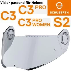 Schuberth Visier Für Helme C3 / C3 Pro / S2 -Motorradbekleidungsgeschäft c3 visier mittel getoent haupt