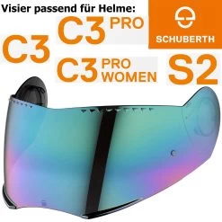 Schuberth Visier Für Helme C3 / C3 Pro / S2 -Motorradbekleidungsgeschäft c3 visier regenbogen haupt