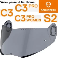 Schuberth Visier Für Helme C3 / C3 Pro / S2 -Motorradbekleidungsgeschäft c3 visier stark getoent haupt