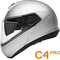 Schuberth Klapphelm C4 PRO Mit Sonnenblende Und Max Vision Pinlock 120 -Motorradbekleidungsgeschäft c4 pro glossy silver haupt 4