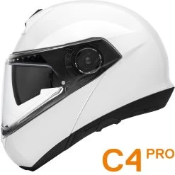 Schuberth Klapphelm C4 PRO Mit Sonnenblende Und Max Vision Pinlock 120 -Motorradbekleidungsgeschäft c4 pro glossy white haupt 1 1