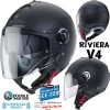 Caberg Jethelm RIVIERA V4 Mit Langem Visier Und Sonnenblende Demi-Jet Helm Mit ECE 22.05 1 Caberg Jethelm RIVIERA V4 Mit Langem Visier Und Sonnenblende Demi-Jet Helm Mit ECE 22.05 -Motorradbekleidungsgeschäft caberg riviera v4 schwarz matt haupt 2