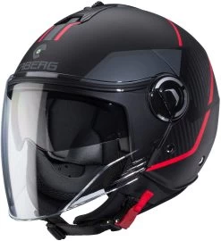 Caberg Jethelm RIVIERA V4 X Mit Sonnenblende Und Langem Visier ECE 22.06 -Motorradbekleidungsgeschäft caberg riviera v4 x geo anthrazit rot 1 1