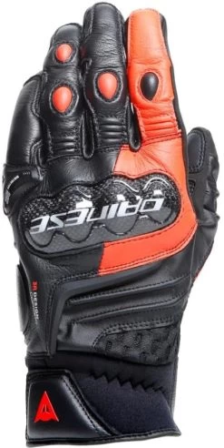 Dainese CARBON 4 Motorradhandschuhe Kurze Stulpe Smart Touch CE Mit DCP System Leder -Motorradbekleidungsgeschäft carbon 4 short leather gloves black fluo red 2