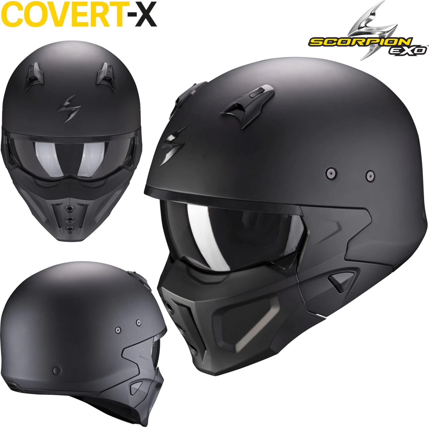 Scorpion Jethelm Mit Maske COVERT-X Mit Ultra-TCT Im Street-Fight-Bad-Ass-Look Inklusive GRATIS Visier 3 Scorpion Jethelm Mit Maske COVERT-X Mit Ultra-TCT Im Street-Fight-Bad-Ass-Look Inklusive GRATIS Visier