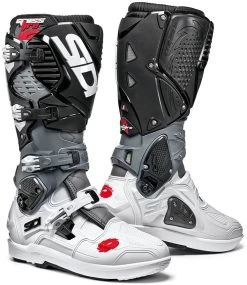 SIDI Motorradstiefel CROSSFIRE 3 SRS Mit Sohlen-System Überdehnschutz Offroad Crossstiefel CE -Motorradbekleidungsgeschäft crossfire 3 srs white grey black 1