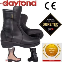 Daytona Gore-Tex Damen Motorradstiefel SL PILOT GTX Kurzschaft Stiefel Wasserdicht Mit Fersenreflektor