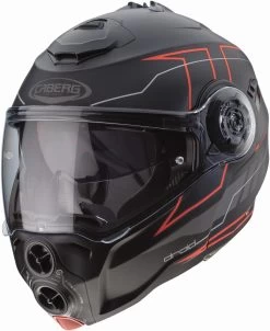 Caberg Klapphelm DROID Mit Sonnenblende Und Pinlock -Motorradbekleidungsgeschäft droid blaze matt black red fluo 3 4 3