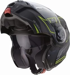 Caberg Klapphelm DROID Mit Sonnenblende Und Pinlock -Motorradbekleidungsgeschäft droid blaze matt black yellow fluo 3 4 open 1