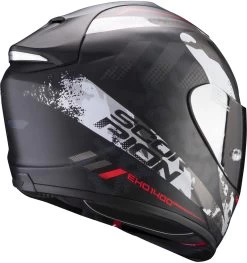 Scorpion Integralhelm EXO-1400 AIR Mit Sonnenblende Max Vision Pinlock Und AirFit Wangenpolster -Motorradbekleidungsgeschäft exo 1400 sylex silber rot 2