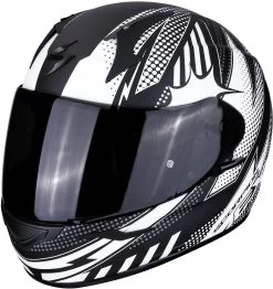Scorpion Integralhelm EXO-390 Mit KwickWick Kwickfit EllipTec Und ECE 22.05 -Motorradbekleidungsgeschäft exo 390 pop matt black white 1 1