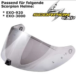 Scorpion Visier KDF15 Für Helm EXO-920 Und EXO-3000 Vorbereitet Für Max Vision Pinlock -Motorradbekleidungsgeschäft exo 920 visier silber haupt