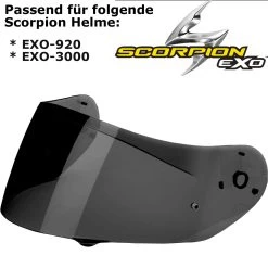 Scorpion Visier KDF15 Für Helm EXO-920 Und EXO-3000 Vorbereitet Für Max Vision Pinlock
