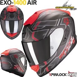 Scorpion Integralhelm EXO-1400 AIR Mit Sonnenblende Max Vision Pinlock Und AirFit Wangenpolster -Motorradbekleidungsgeschäft exo1400a spatium matsilred haupt
