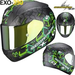 Scorpion Integralhelm EXO-390 Mit KwickWick Kwickfit EllipTec Und ECE 22.05 -Motorradbekleidungsgeschäft exo390 cube matblagre haupt