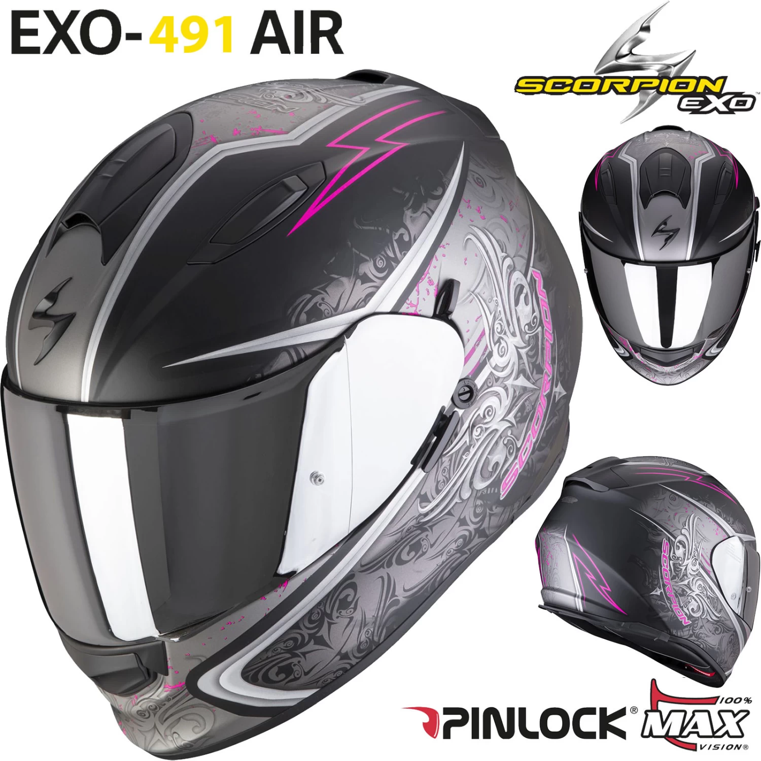 Scorpion Integralhelm EXO-491 Mit Sonnenblende Und ECE 22.06 8 Scorpion Integralhelm EXO-491 Mit Sonnenblende Und ECE 22.06 – Bild 6