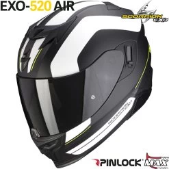Scorpion Integralhelm EXO-520 AIR Hyper-Sporthelm Mit AirFit System Sonnenblende Und Max Vision Pinlock 39 Scorpion Integralhelm EXO-520 AIR Hyper-Sporthelm Mit AirFit System Sonnenblende Und Max Vision Pinlock -Motorradbekleidungsgeschäft exo520a lemans matblasilwhi haupt