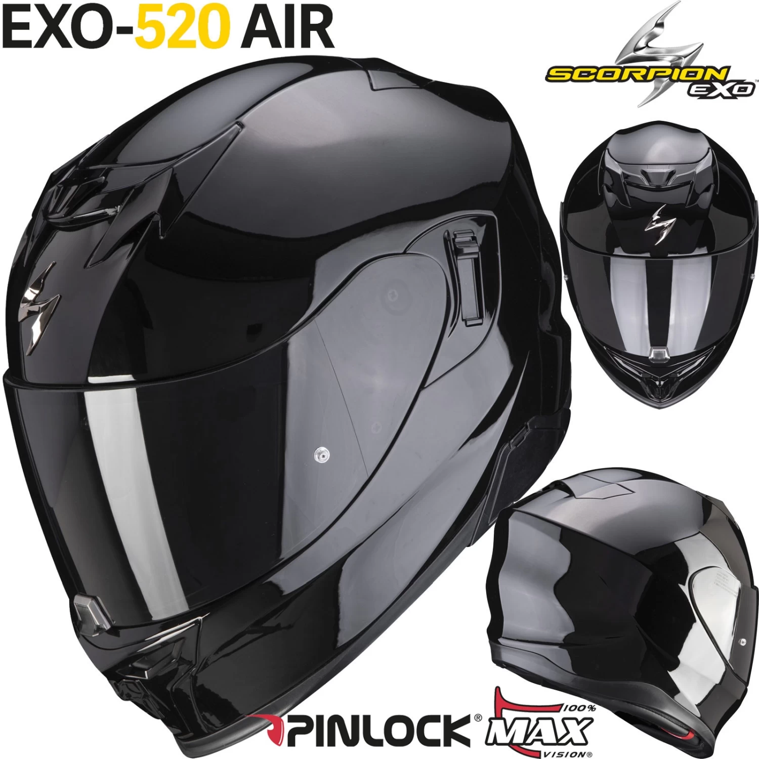 Scorpion Integralhelm EXO-520 AIR Hyper-Sporthelm Mit AirFit System Sonnenblende Und Max Vision Pinlock 8 Scorpion Integralhelm EXO-520 AIR Hyper-Sporthelm Mit AirFit System Sonnenblende Und Max Vision Pinlock – Bild 6
