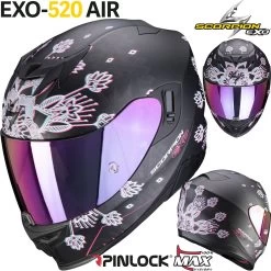 Scorpion Integralhelm EXO-520 AIR Hyper-Sporthelm Mit AirFit System Sonnenblende Und Max Vision Pinlock 33 Scorpion Integralhelm EXO-520 AIR Hyper-Sporthelm Mit AirFit System Sonnenblende Und Max Vision Pinlock -Motorradbekleidungsgeschäft exo520a tina matblasil haupt