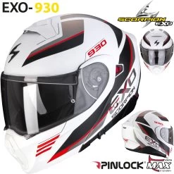 Scorpion Modularhelm EXO-930 Klapphelm Mit P/J Homologation Max Vision Pinlock Und Sonnenblende -Motorradbekleidungsgeschäft exo930 navig matwhiblared haupt
