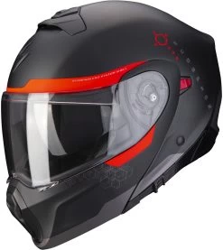 Scorpion Modularhelm EXO-930 Klapphelm Mit P/J Homologation Max Vision Pinlock Und Sonnenblende -Motorradbekleidungsgeschäft exo930 shot matblared 1 1