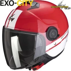 Scorpion Jethelm EXO-CITY Mit Sonnenblende Langem Visier Und ECE 22.05 29 Scorpion Jethelm EXO-CITY Mit Sonnenblende Langem Visier Und ECE 22.05 -Motorradbekleidungsgeschäft exocity strada red matwhibla haupt