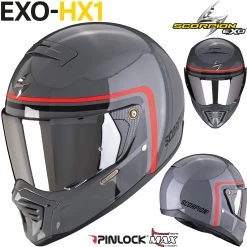 Scorpion Integralhelm EXO-HX1 Street-Fight Mit Sonnenblende Max Vision Pinlock Und Helmschirm -Motorradbekleidungsgeschäft exohx1 nostalgia cemgreblared haupt