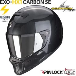 Scorpion Integralhelm EXO-HX1 CARBON SE Premium Street-Fight-Helm Mit Max Vision Pinlock Und Sonnenblende -Motorradbekleidungsgeschäft exohx1carb se bla haupt
