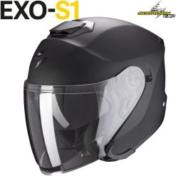 Scorpion Jethelm EXO-S1 Mit Langem Visier Sonnenblende -Motorradbekleidungsgeschäft exos1 solid matbla haupt