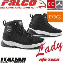 Falco Motorradschuhe AIRFORCE LADY Atmungsaktiv CE Mit Airtech-Futter Und D3O Protektoren
