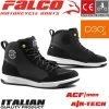 Falco Motorradschuhe AIRFORCE Sneaker Leder Reflektierend Leicht CE Mit D3O Protektoren -Motorradbekleidungsgeschäft falco airforce schwarz haupt