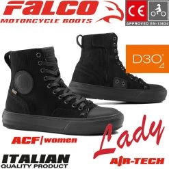 Falco Motorradschuhe LENNOX 2 Für Damen Leder Sneaker CE Mit D3O Protektoren -Motorradbekleidungsgeschäft falco lennox 2 damen schwarz haupt 1