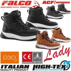 Falco Motorradschuhe NARA Für Damen Sneaker Wasserdicht Mit Protektoren Und CE