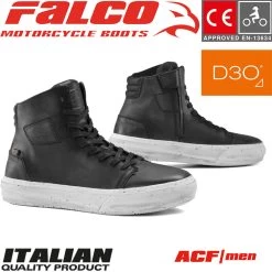 Falco Motorradschuhe NOMAD Leder Belüftet Mit D3O Protektoren -Motorradbekleidungsgeschäft falco nomad schwarz haupt