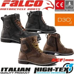 Falco Motorradstiefel RANGER 2 Wasserdicht Leder Goodyear-Sohle CE Mit D3O Protektoren