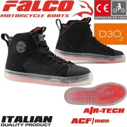 Falco Motorradschuhe STARBOY 3 Sneaker Neon Sohle CE Air-Tech Futter D3O Protektoren -Motorradbekleidungsgeschäft falco starboy 3 schwarz rot haupt