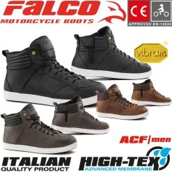 Falco Motorradschuhe TENSHO Leder Sneaker Wasserdicht Perforiert Mit CE Und Vibram-Sohle