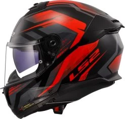 LS2 FF808 STREAM II 2 Integralhelm ECE 22.06 Mit Sonnenblende -Motorradbekleidungsgeschäft ff808 stream ii fury gloss black red 168082132 6