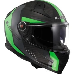 LS2 FF811 VECTOR II 2 CARBON Sport-Integralhelm ECE 22.06 Sonnenblende Pinlock Mit Extra Visier -Motorradbekleidungsgeschäft ff811 vector ii carbon grid green 1
