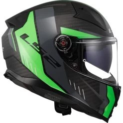 LS2 FF811 VECTOR II 2 CARBON Sport-Integralhelm ECE 22.06 Sonnenblende Pinlock Mit Extra Visier -Motorradbekleidungsgeschäft ff811 vector ii carbon grid green 3