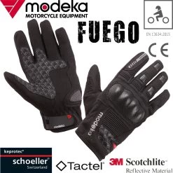 Modeka Motorradhandschuhe FUEGO Sport Amara Tactel 3M Reflektierend Keprotec Verstärkungen CE
