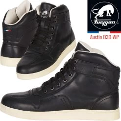 Furygan Motorradschuhe AUSTIN D3O WP Leder CE Wasserdicht -Motorradbekleidungsgeschäft furygan austin d30 wp black haupt
