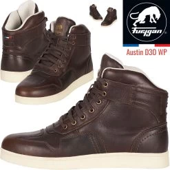 Furygan Motorradschuhe AUSTIN D3O WP Leder CE Wasserdicht -Motorradbekleidungsgeschäft furygan austin d30 wp brown haupt