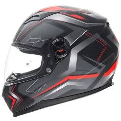 Germot Integralhelm GM 320 Mit Großem Sichtfeld Und ECE 22.05 -Motorradbekleidungsgeschäft gm320 schwarz matt rot 2